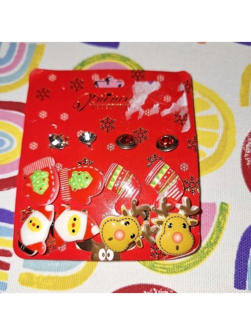 Santa Christmas Holiday Earrings 6 Pair